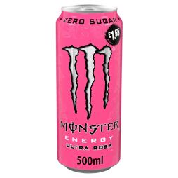 Monster Ultra Rosa carbonated energy drink with strawberry, raspberry and pink grapefruit flavors 50