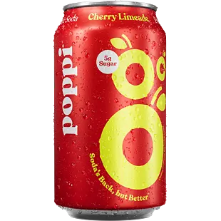 Poppi prebiotická limonáda s příchutí třešně a citronu 355 ml