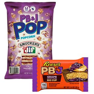Candy Pop sladký popcorn s příchutí PB&J + Reese's košíček s příchutí araš. másla a PB&J