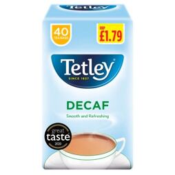 Tetley decaffeinated black tea 40 pcs 125 g PM 