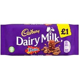 Cadbury milk chocolate with pieces of almond caramel Daim 120 g PM