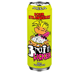 Brain Licker carbonated drink with sour strawberry flavor 500 ml