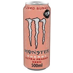 Monster Ultra energetický nápoj bez cukru s příchutí broskve 500 ml PM
