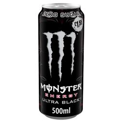 Monster Ultra Black sugar-free carbonated energy drink with cherry flavor 500 ml PM