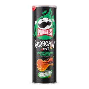Pringles pálivé bramborové chipsy s příchutí zakysané smetany a cibule 158 g