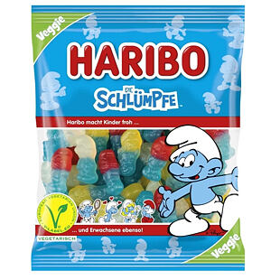Haribo gumové bonbonky ve tvaru šmoulů s ovocnými příchutěmi 100 g