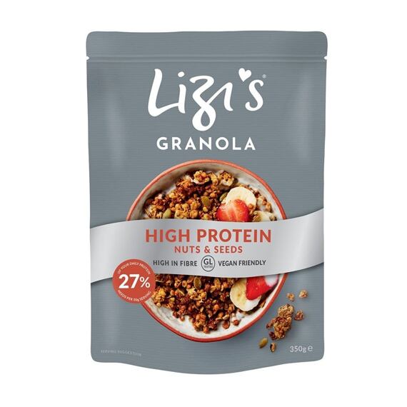 Lizi's granola s vysokým obsahem bílkovin s ořechy a semínky 350 g