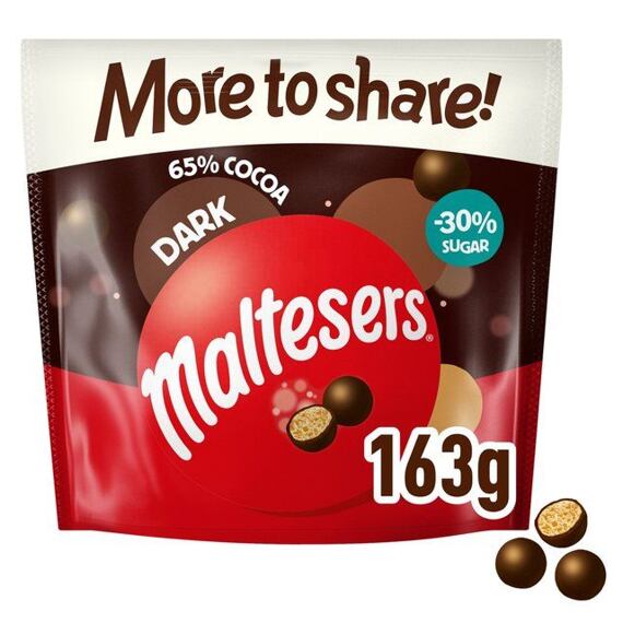Maltesers sladové kuličky v hořké čokoládě 163 g