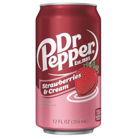 Dr Pepper sycený nápoj s příchutí jahody a smetany 355 ml