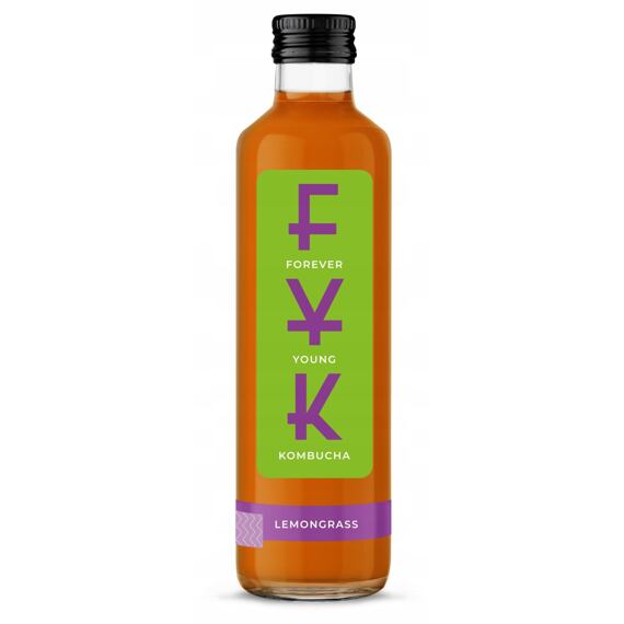 FYK fermentovaný nápoj vyrobený z bylinného čajového nálevu s citrónovou trávou 250 ml