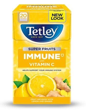 Tetley Super Fruits Immune čaj s příchutí citronu a zázvoru 20 ks 40 g