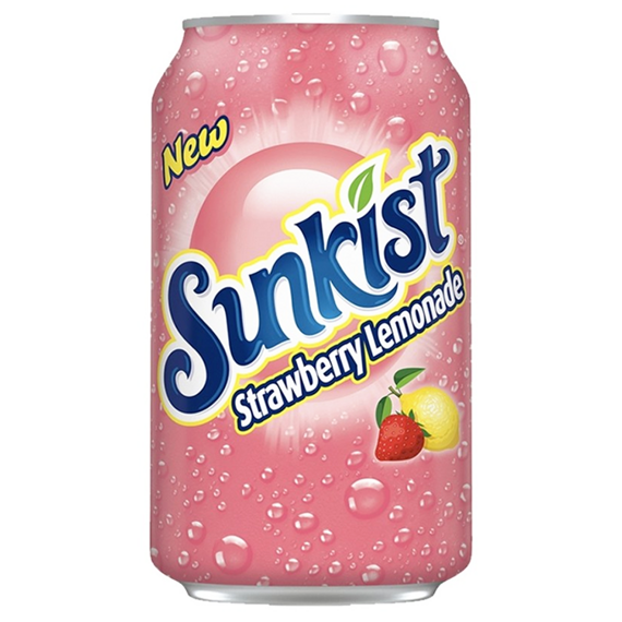Sunkist carbonated drink with strawberry lemonade flavor 355 ml