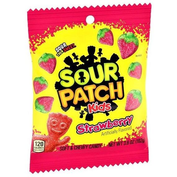 Sour Patch Kids kyselé žvýkací bonbony s příchutí jahody 102 g