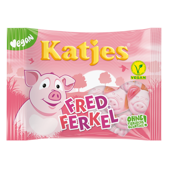 Katjes chewing candies with fruit flavors in the shape of pigs 175 g