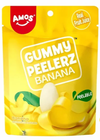 Amos Peelerz gumové bonbóny se sladkou slupkou s příchutí banánu 65 g