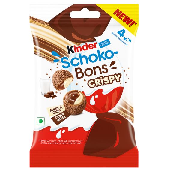 Kinder Schoko-Bons Crispy křupavé bonbony s mléčnou a čokoládovou náplní 22,4 g