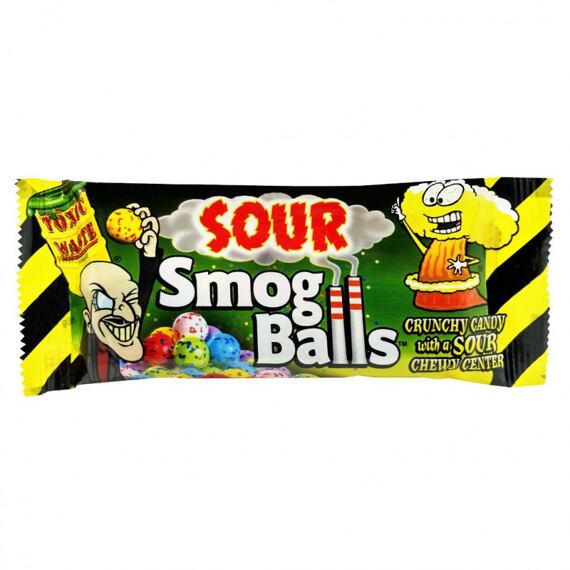 Sour Smog Balls tvrdé kyselé bonbonky 48 g