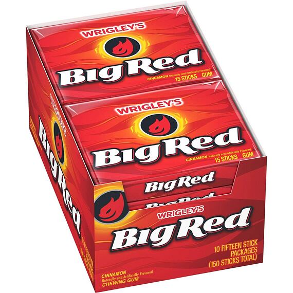 Big Red Cinnamon Gum 15 ks 41 g Celé Balení 10 ks