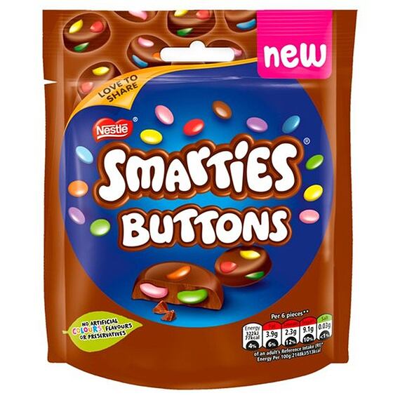 Smarties mini sugar candies with milk chocolate filling 90 g