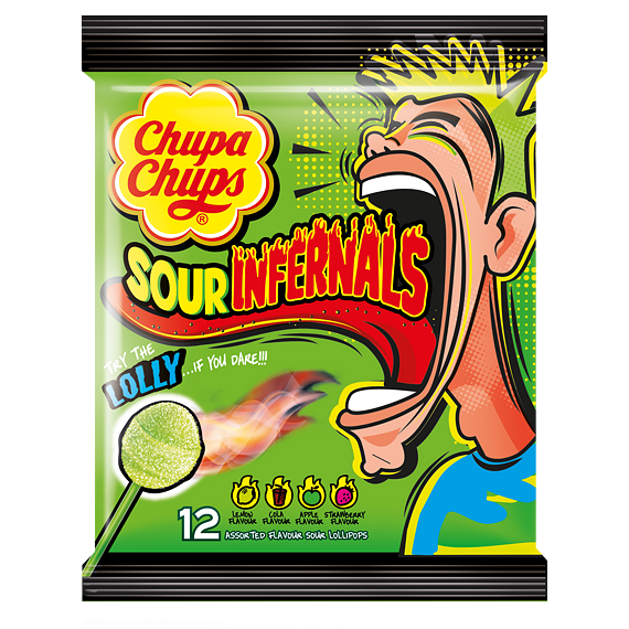 Chupa Chups Sour Infernals Lolly 114 g