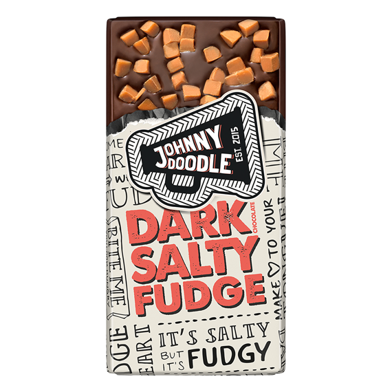 Johnny Doodle hořká čokoláda s příchutí slaného fondánu 150 g