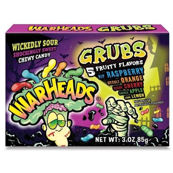 Warheads Grubs kyselé žvýkací bonbony s ovocnými příchutěmi 85 g