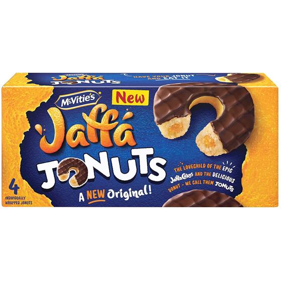 McVitie's Jaffa Jonuts donuty s čokoládovou polevou a pomerančovým středem 172 g
