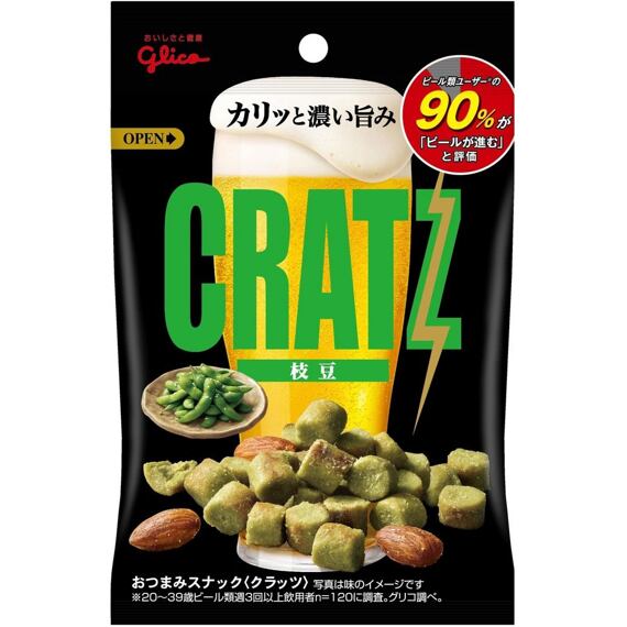 Glico Cratz snack s příchutí edamame 42 g