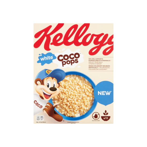 Kellogg's Coco Pops rýžové cereálie s příchutí bílé čokolády 350 g