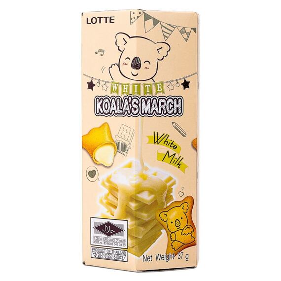 Lotte Koala's March sušenky s náplní s příchutí bílé čokolády a krémového sýru 37 g