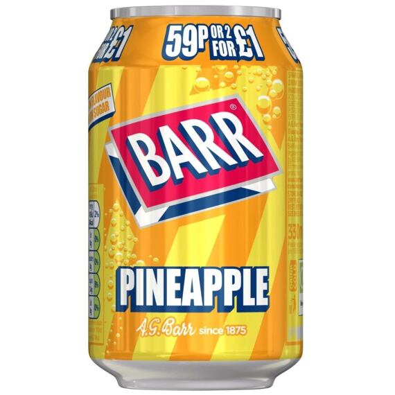 Barr sycený nápoj s příchutí ananasu 330 ml PM
