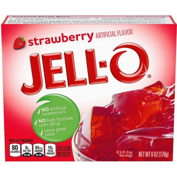 Jell-O želírovací prášek s příchutí jahody 170 g