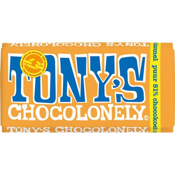 Tony's hořká čokoláda s kousky karamelu s citronem a kakaových sušenek 180 g