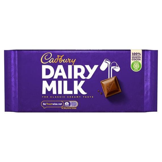 Cadbury Dairy Milk mléčná čokoláda 180 g