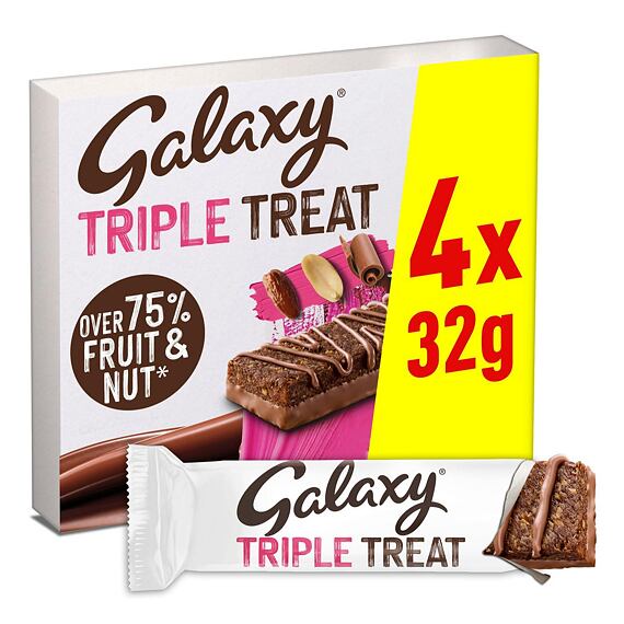 Galaxy chocolate bars made of dates and peanuts with cocoa 4 x 32 g