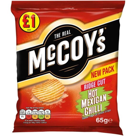 McCoy's bramborové chipsy s příchutí pálivého mexického chilli 65 g PM