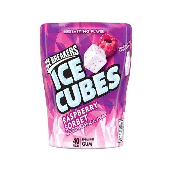 Ice Breakers sugar free chewing gum with raspberry sorbet flavor 92 g