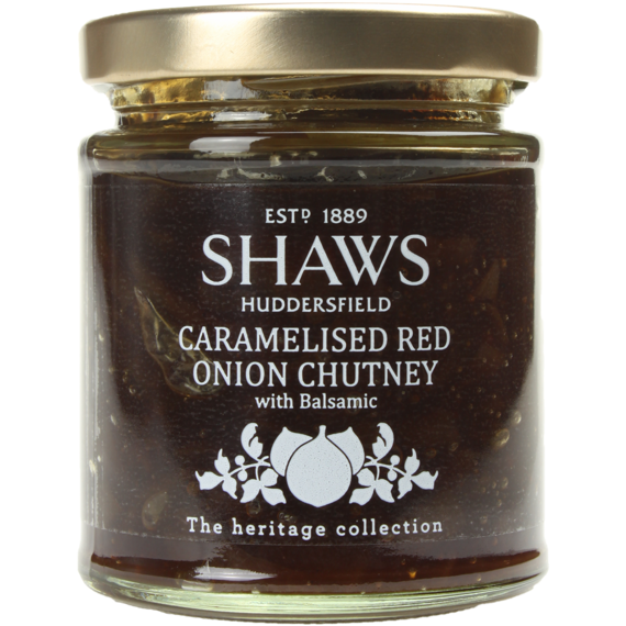 Shaws caramelized red onion chutney with balsamic 195 g
