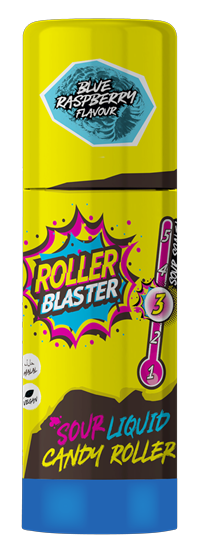 Brain Blasterz sour roll candy with blue raspberry flavor 60 ml