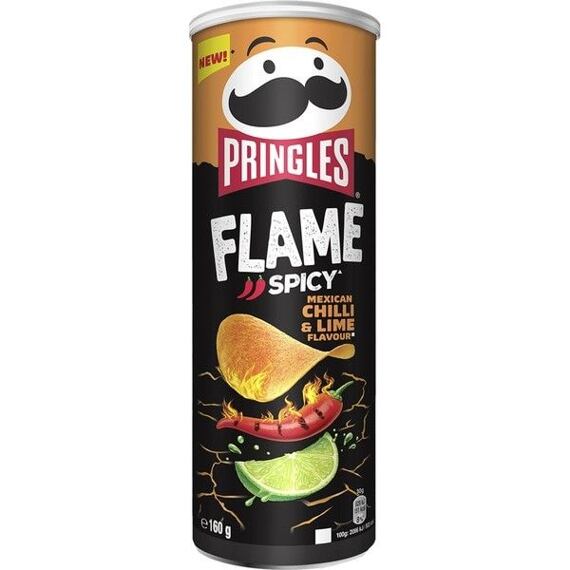 Pringles Flame pálivé chipsy s příchutí mexického chilli a limetky 160 g