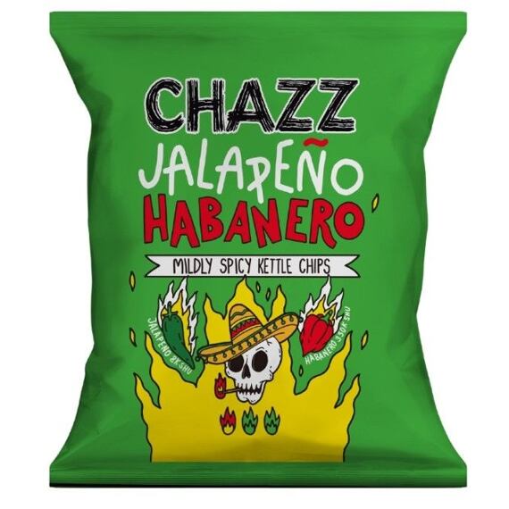 Chazz hot chips with the flavor of Jalapeño and Habanero chili peppers 1/3 50 g