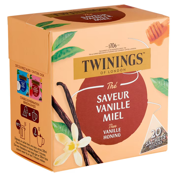 Twinings of London tea with vanilla and honey flavor 20 pcs 30 g