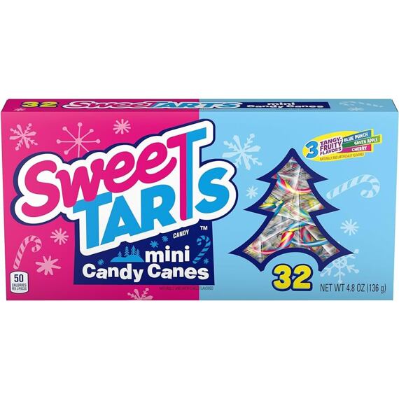 SweeTARTS Candy Canes Christmas mini lollipops with fruit flavors 136 g