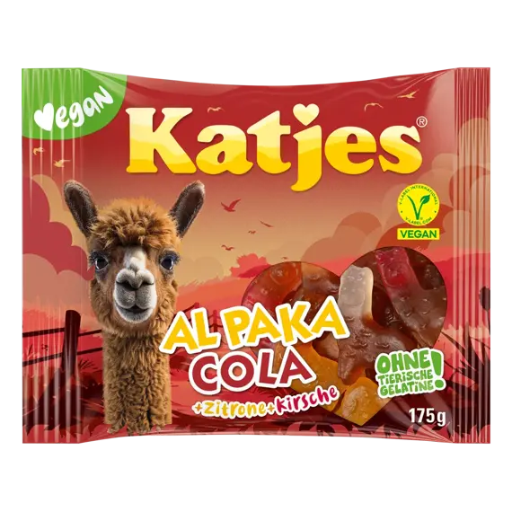 Katjes gumové bonbony s kolovou příchutí ve tvaru alpak 175 g