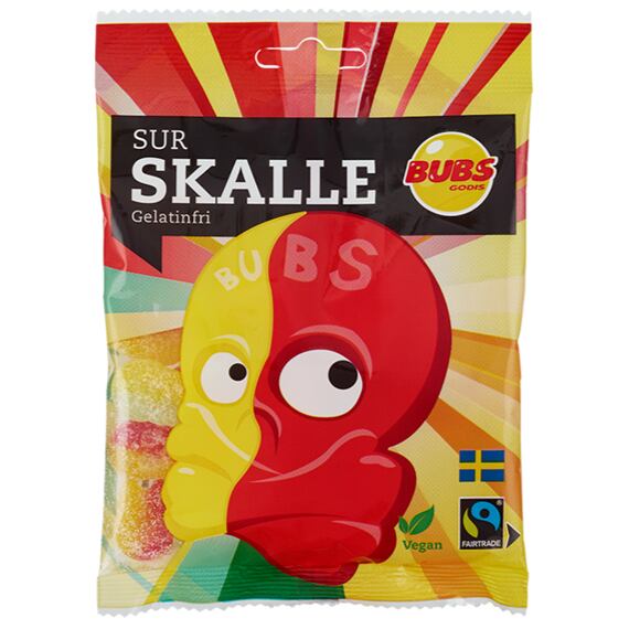Bubs kyselé veganské gumové bonbóny s ovocnými příchutěmi 90 g