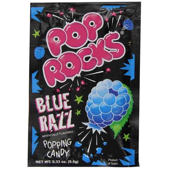 Pop Rocks praskající bonbonky s příchutí modré maliny 9,5 g