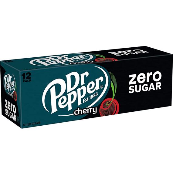 Dr Pepper Cherry sycená limonáda bez cukru s příchutí třešně 355 ml Celé balení 12 ks