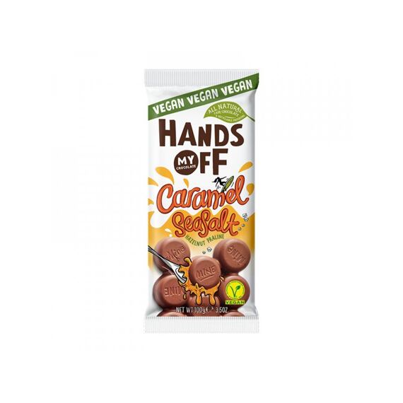 Hands Off My Chocolate veganská čokoláda s příchutí karamelu a lískových ořechů 100 g