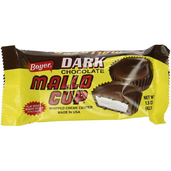 Mallo Cup košíček z hořké čokolády plněný marshmallow pěnou 42,5 g