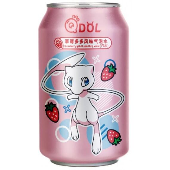 QDol Pokémon Mew sycený nápoj s příchutí jahody 330 ml